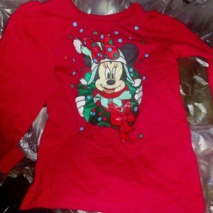 Bundle of 2 Children's Place Jeggings Minnie Mouse Christmas Long Sleeve Shirt 4